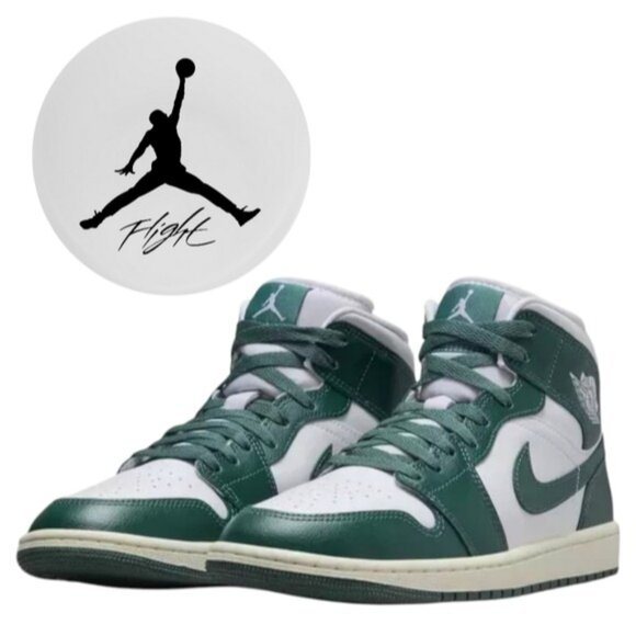 Nike Air Jordan 1 Mid Women's Size 10.5 White Oxidized Green Sail 022025 - Picture 1 of 8